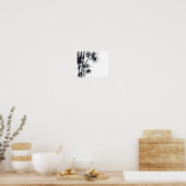 Bamboe Japanse minimale plant. Poster (Keuken)