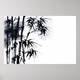 Bamboe Japanse minimale plant. Poster