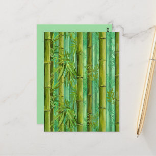 Bamboe Jungle Bos Warm Koel Groen Briefkaart