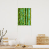 Bamboe Jungle Bos Warm Koel Groen Poster (Keuken)