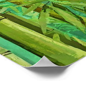 Bamboe Jungle Bos Warm Koel Groen Poster (Hoek)