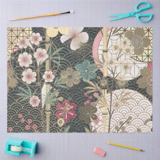 Bamboe Kersenbloesems Art Deco Decoupage Tissuepapier (Craft)