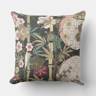 Bamboe Kersenbloesems Art Deco Design Kussen