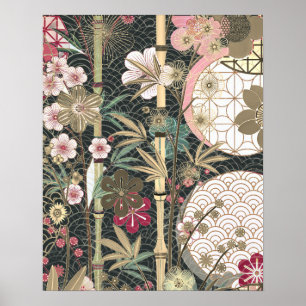 Bamboe Kersenbloesems Art Deco Design Poster