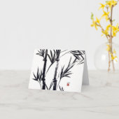 bamboe kunst notecard kaart (Gele Bloem)