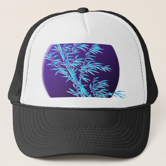 bamboe laat cirkel rond trucker pet (Voorkant)