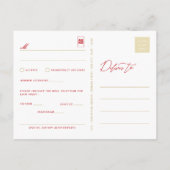 Bamboe laat dubbel geluk met Aziatische bruiloft R Uitnodiging Briefkaart (Achterkant)