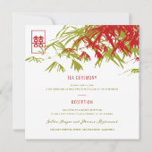 Bamboe laat dubbelgeluk over het Chinese huwelijk Kaart (Achterkant)