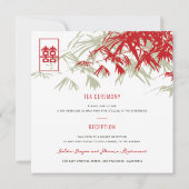 Bamboe laat dubbelgeluk over het Chinese huwelijk Kaart (Achterkant)