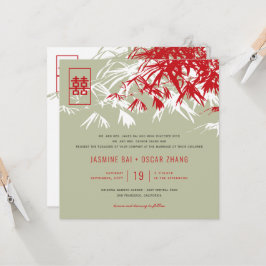 Bamboe laat dubbelgeluk over het Chinese huwelijk Kaart