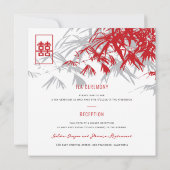 Bamboe laat dubbelgeluk over het Chinese huwelijk Kaart (Achterkant)