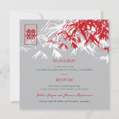 Bamboe laat dubbelgeluk over het Chinese huwelijk Kaart (Achterkant)