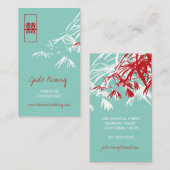 Bamboe laat dubbelgeluk over het Chinese huwelijk Visitekaartje (Voorkant / Achterkant)