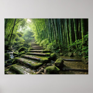 Bamboe Landschap Meditatie Serene Kalm Poster
