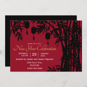 Bamboe & Lantaarns Týt Nieuwjaar Kaart (Voorkant / Achterkant)