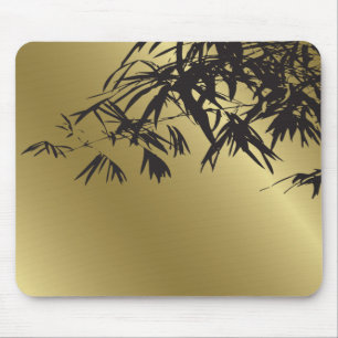 Bamboe Leaves Black + Gold Custom Gift Mousepad Muismat