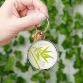 Bamboe Leaves en Love Symbol Sleutelhanger (Hand)