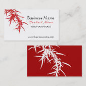 Bamboe Leaves Red Visitekaartje (Voorkant / Achterkant)