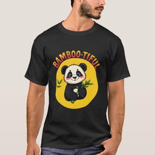 ''Bamboe-leuk'' grappige en schattige panda T-shirt (Voorkant)