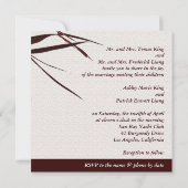 Bamboe leves/oosterse dubbelgeluksweddenschap kaart (Achterkant)