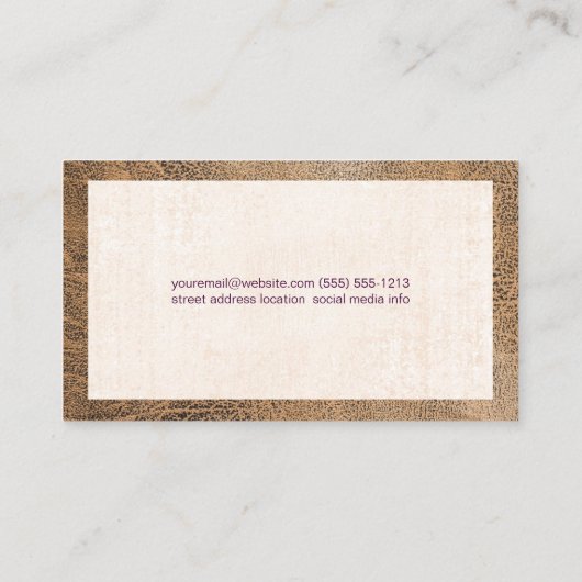 Bamboe Logo | lederen textuur Visitekaartje (Achterkant)