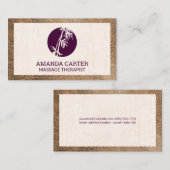 Bamboe Logo | Leer Textuur Visitekaartje (Voorkant / Achterkant)