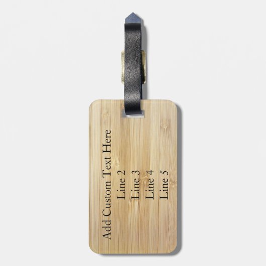 Bamboe-look Bagagelabel (Achterkant verticaal)