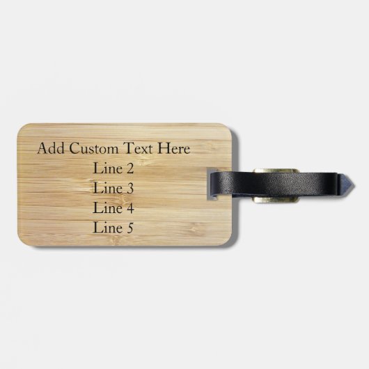 Bamboe-look Bagagelabel (Achterkant horizontaal)