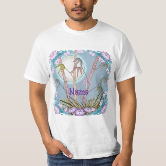 Bamboe Lotus Maan T-shirt (Voorkant)