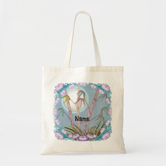 Bamboe Lotus Maan Tote Bag (Voorkant)