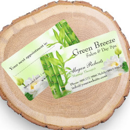 Bamboe Lotus Reiki Spa Huidverzorging Massagesalon Afsprakenkaartje