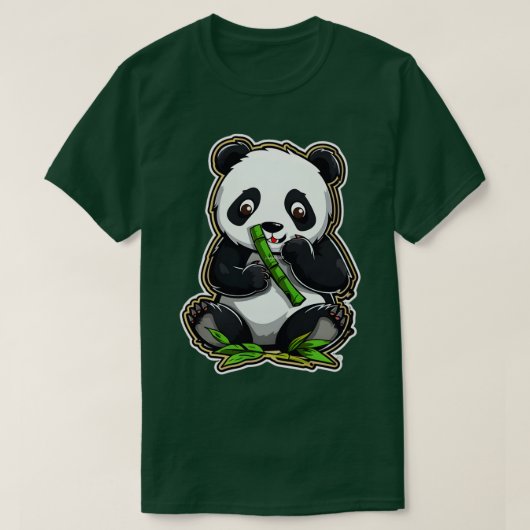 Bamboe Love Endearing Panda Eating 2 T-shirt (Design voorkant)