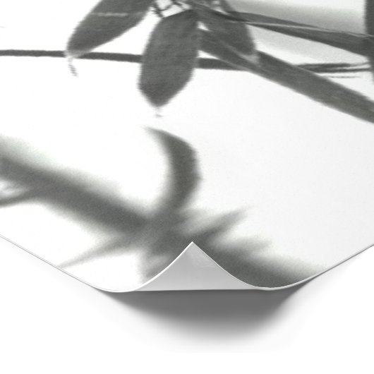 Bamboe met Aziatische wasstijl (sumi-e) Poster (Hoek)