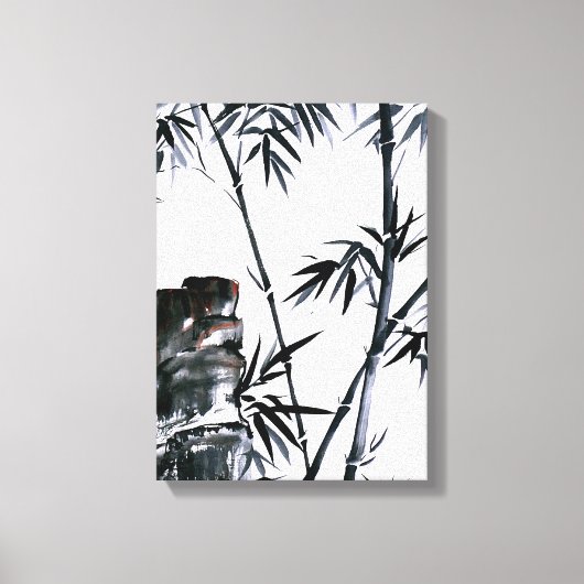 Bamboe met Stone Canvas Afdruk (Voorkant)