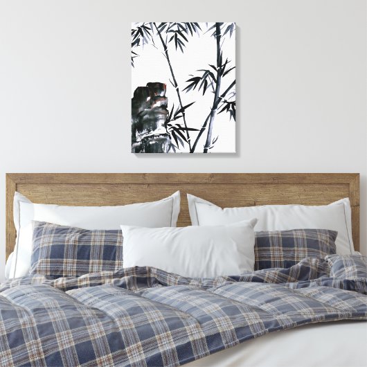 Bamboe met Stone Canvas Afdruk (Insitu (Slaapkamer))