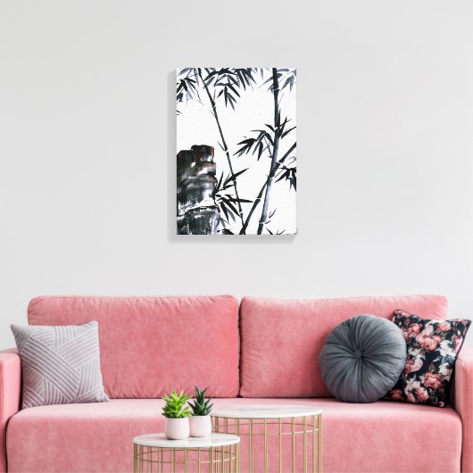 Bamboe met Stone Canvas Afdruk (Insitu (Woonkamer))