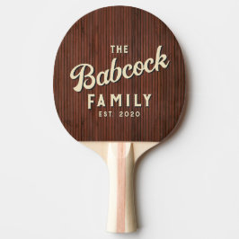 Bamboe met vlekken Retro familienaam & jaar Tafeltennisbatje
