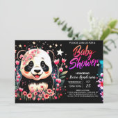 Bamboe Oerwoud betoverde Panda Meisje Baby shower Kaart (Staand voorkant)