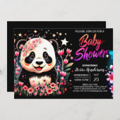Bamboe Oerwoud betoverde Panda Meisje Baby shower Kaart (Voorkant / Achterkant)