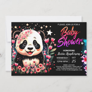Bamboe Oerwoud betoverde Panda Meisje Baby shower Kaart