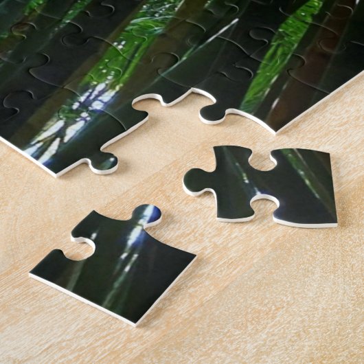 Bamboe oerwoud groene foliefoto puzzel legpuzzel (Zijkant)