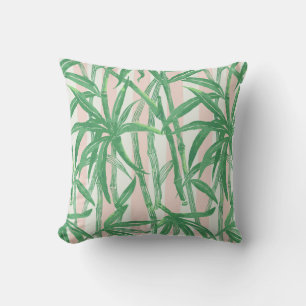 Bamboe Oerwoud Hawaiian Stripe - Groen en Roze Buitenkussen