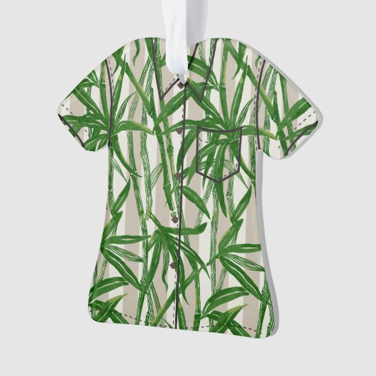 Bamboe Oerwoud Hawaiian Stripe - Groen Ornament (voorkant)