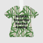 Bamboe Oerwoud Hawaiian Stripe - Groen Ornament (achterkant)