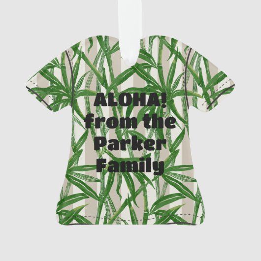 Bamboe Oerwoud Hawaiian Stripe - Groen Ornament (achterkant)