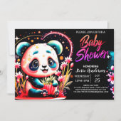 Bamboe Oerwoud Sweet Panda Meisje Baby shower Kaart (Voorkant)