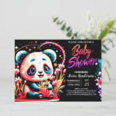 Bamboe Oerwoud Sweet Panda Meisje Baby shower Kaart (Staand voorkant)
