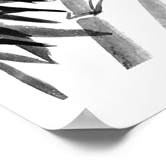 Bamboe - olijfgroen - bw poster (Hoek)