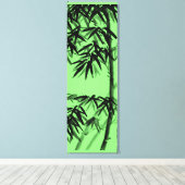 Bamboe - olijfgroen - zwart-wit canvas afdruk (Insitu (Houten vloer))