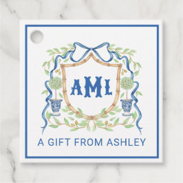 Bamboe & Olive Topiary Crest | Monogram Bedankjes Labels